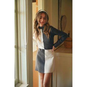 Black & White Color-blocked Sweater Dress